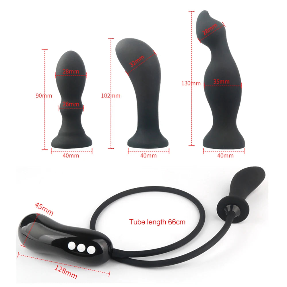 Black intimate inflatable massager