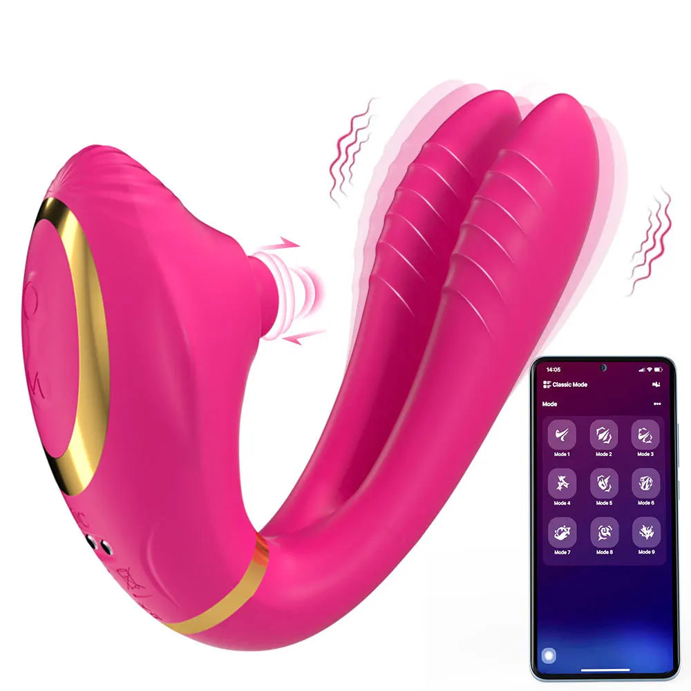 VividGlow™ Aura - Massajador com dupla estimulação e controlo por aplicação