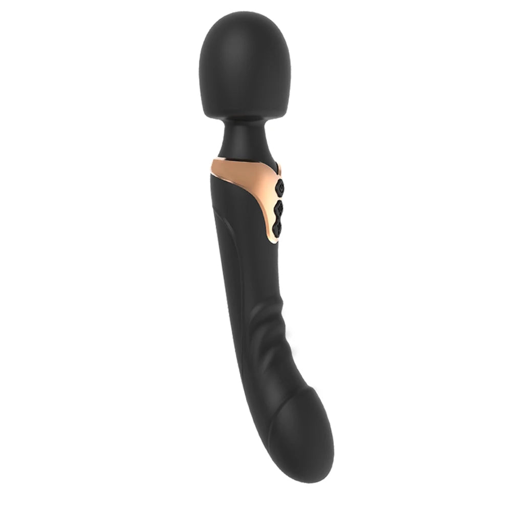Vibrador de varinha Bulaja com motor duplo | Massajador clitoriano e de ponto G com 10 modos