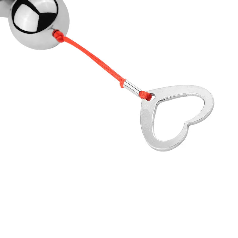 Plug anal em aço inoxidável com contas