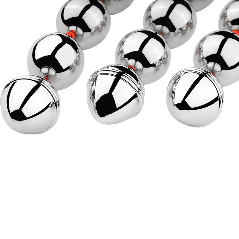 Plug anal em aço inoxidável com contas